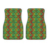 Rasta Striped Pattern Print Front Car Floor Mats