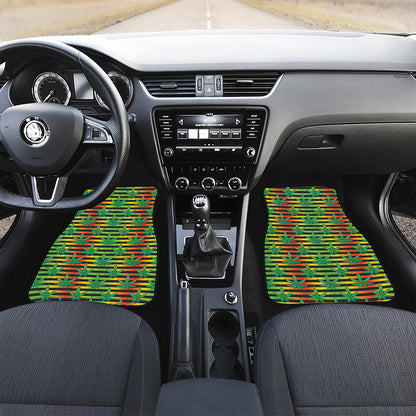 Rasta Striped Pattern Print Front Car Floor Mats