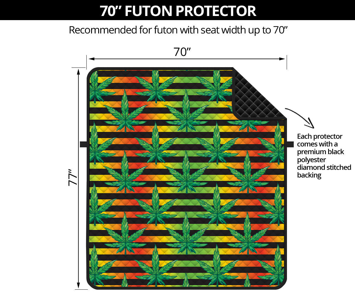 Rasta Striped Pattern Print Futon Protector