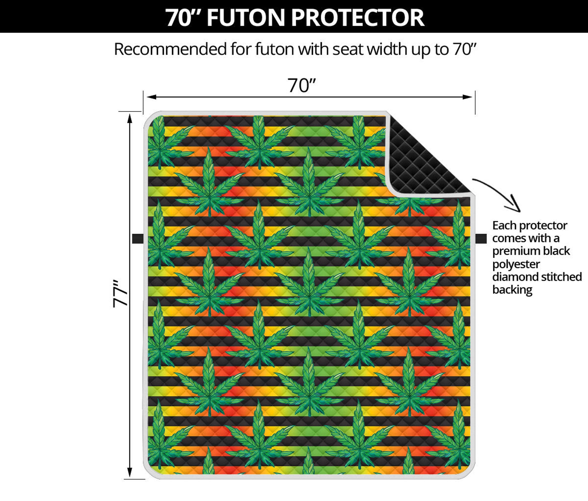 Rasta Striped Pattern Print Futon Protector