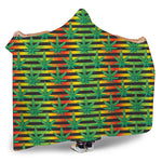 Rasta Striped Pattern Print Hooded Blanket