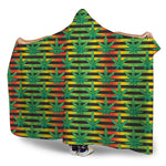 Rasta Striped Pattern Print Hooded Blanket