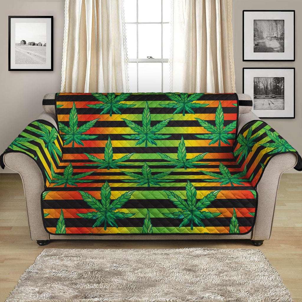 Rasta Striped Pattern Print Loveseat Protector