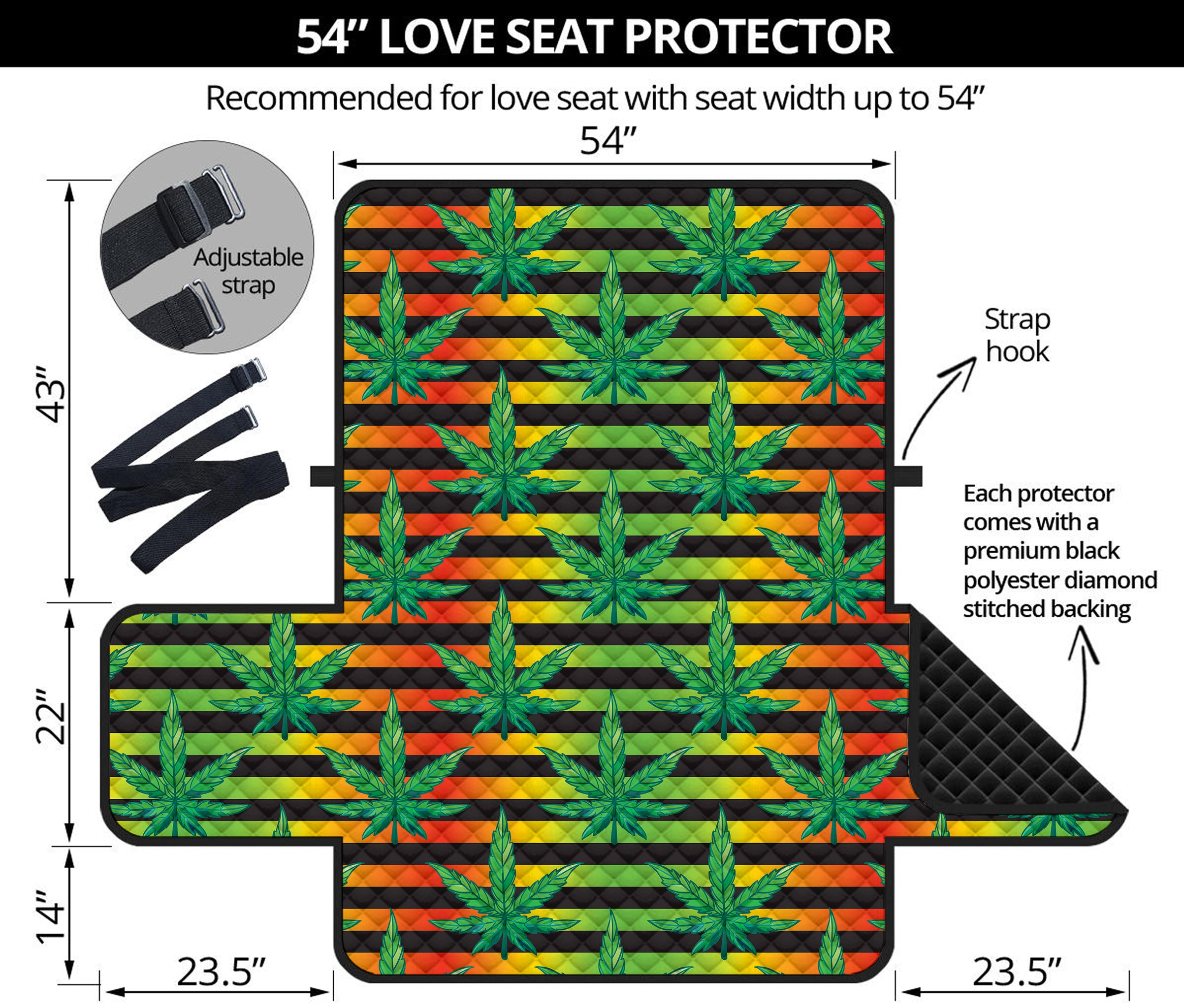 Rasta Striped Pattern Print Loveseat Protector