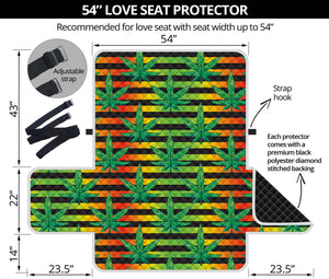 Rasta Striped Pattern Print Loveseat Protector