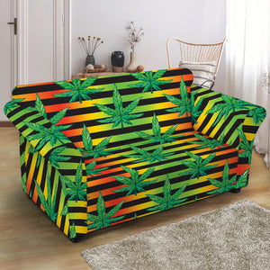 Rasta Striped Pattern Print Loveseat Slipcover