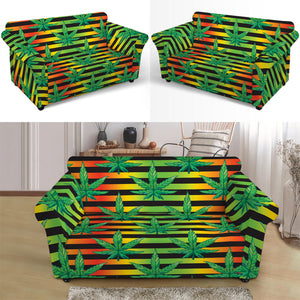 Rasta Striped Pattern Print Loveseat Slipcover