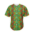 Rasta Striped Pattern Print Men's Baseball Jersey