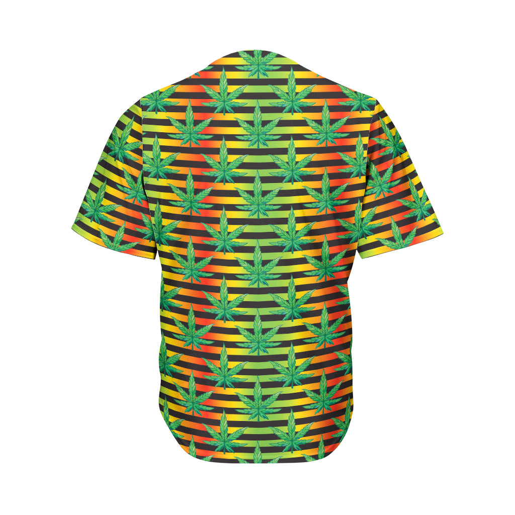 Rasta Striped Pattern Print Men's Baseball Jersey