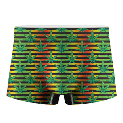 Rasta Striped Pattern Print Men's Boxer Briefs