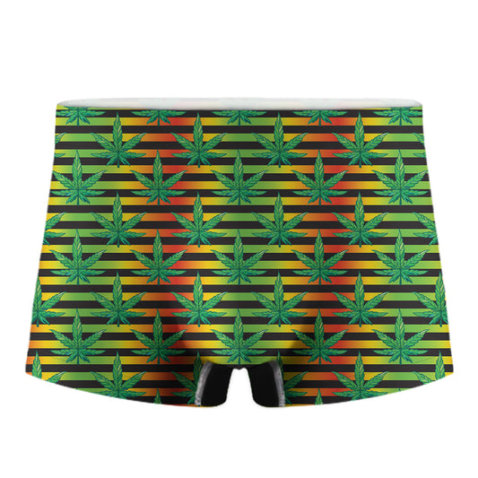 Rasta Striped Pattern Print Men's Boxer Briefs