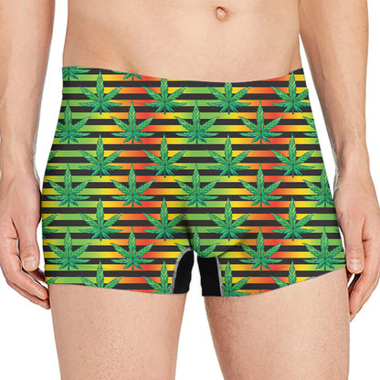 Rasta Striped Pattern Print Men's Boxer Briefs