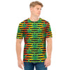 Rasta Striped Pattern Print Men's T-Shirt