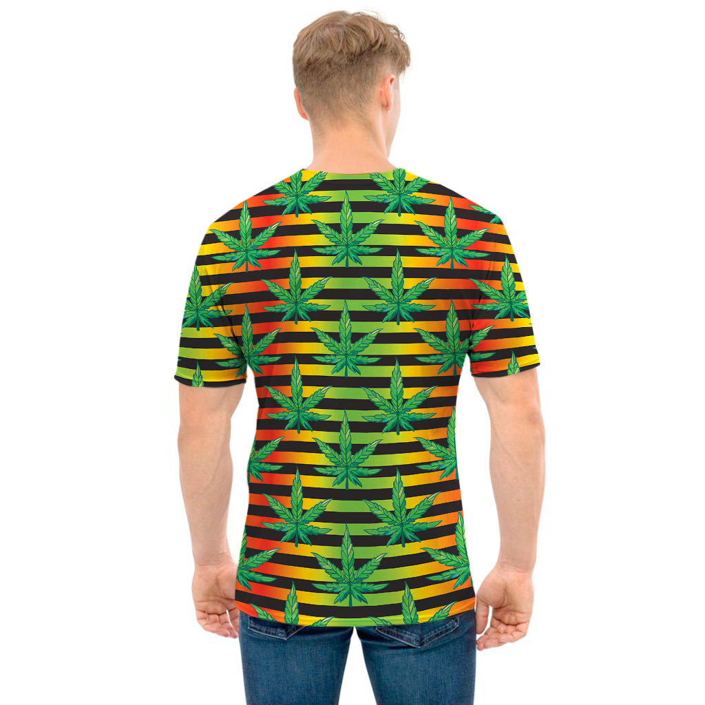 Rasta Striped Pattern Print Men's T-Shirt