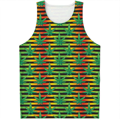 Rasta Striped Pattern Print Men's Tank Top