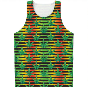 Rasta Striped Pattern Print Men's Tank Top