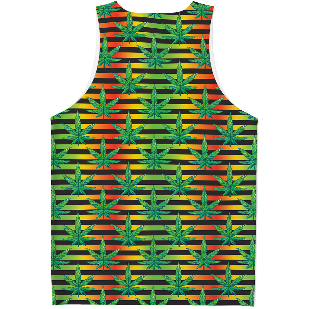 Rasta Striped Pattern Print Men's Tank Top