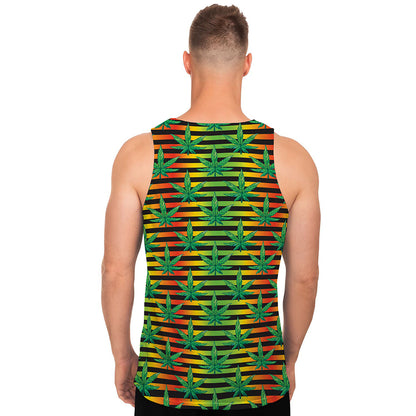 Rasta Striped Pattern Print Men's Tank Top