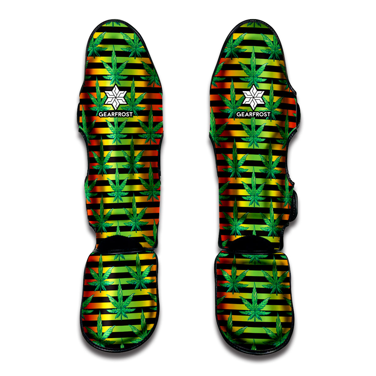 Rasta Striped Pattern Print Muay Thai Shin Guard