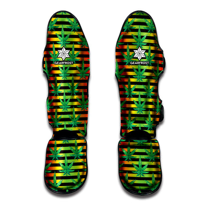 Rasta Striped Pattern Print Muay Thai Shin Guard