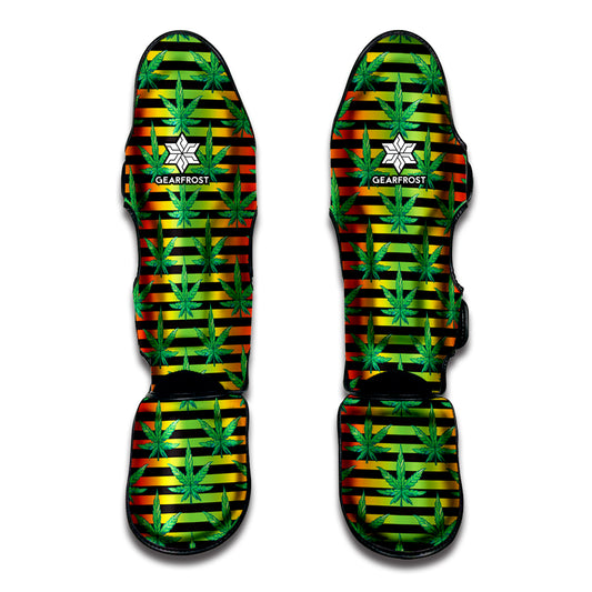 Rasta Striped Pattern Print Muay Thai Shin Guard
