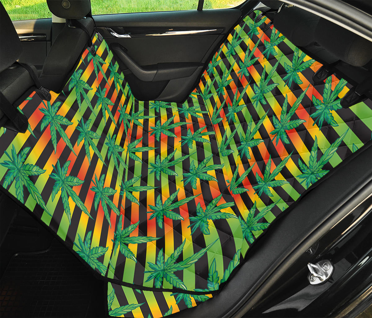 Rasta Striped Pattern Print Pet Car Back Seat Cover
