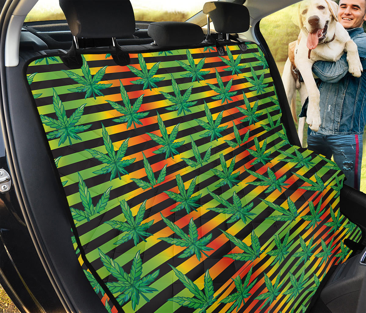 Rasta Striped Pattern Print Pet Car Back Seat Cover