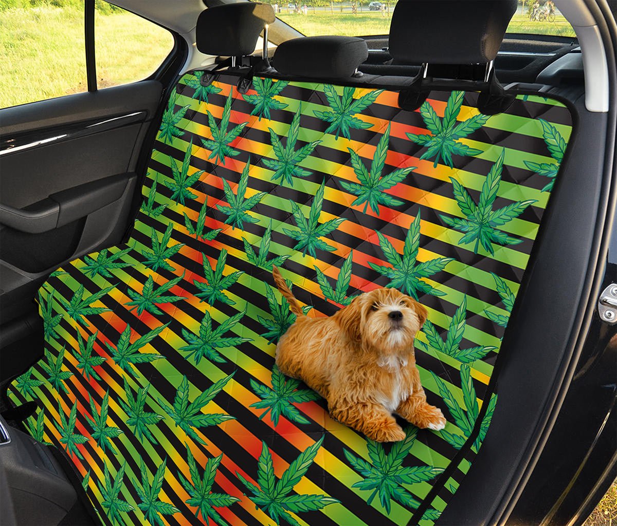 Rasta Striped Pattern Print Pet Car Back Seat Cover