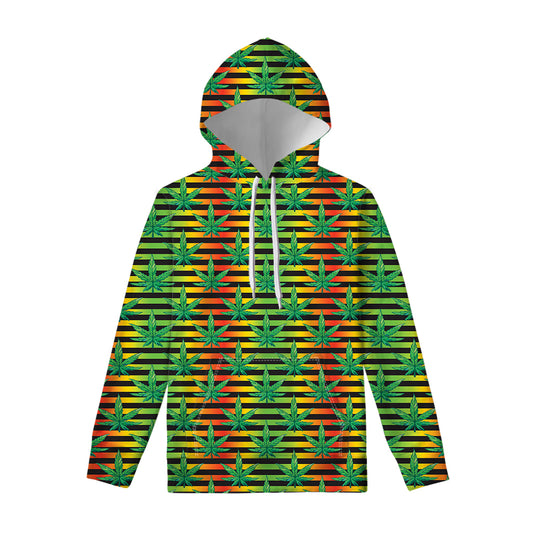Rasta Striped Pattern Print Pullover Hoodie