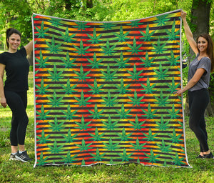 Rasta Striped Pattern Print Quilt