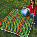 Rasta Striped Pattern Print Quilt