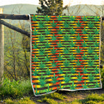 Rasta Striped Pattern Print Quilt