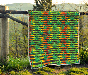 Rasta Striped Pattern Print Quilt