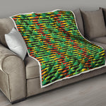 Rasta Striped Pattern Print Quilt