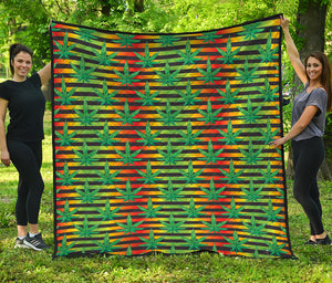 Rasta Striped Pattern Print Quilt