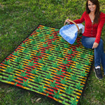 Rasta Striped Pattern Print Quilt