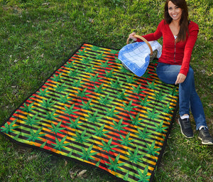 Rasta Striped Pattern Print Quilt