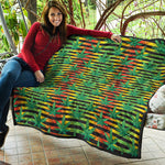 Rasta Striped Pattern Print Quilt