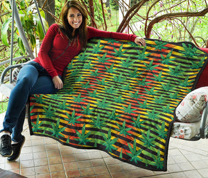 Rasta Striped Pattern Print Quilt