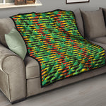 Rasta Striped Pattern Print Quilt