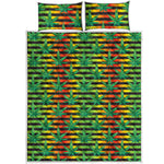 Rasta Striped Pattern Print Quilt Bed Set