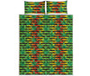 Rasta Striped Pattern Print Quilt Bed Set