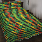 Rasta Striped Pattern Print Quilt Bed Set