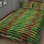 Rasta Striped Pattern Print Quilt Bed Set