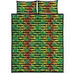 Rasta Striped Pattern Print Quilt Bed Set