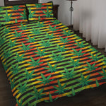 Rasta Striped Pattern Print Quilt Bed Set