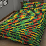 Rasta Striped Pattern Print Quilt Bed Set