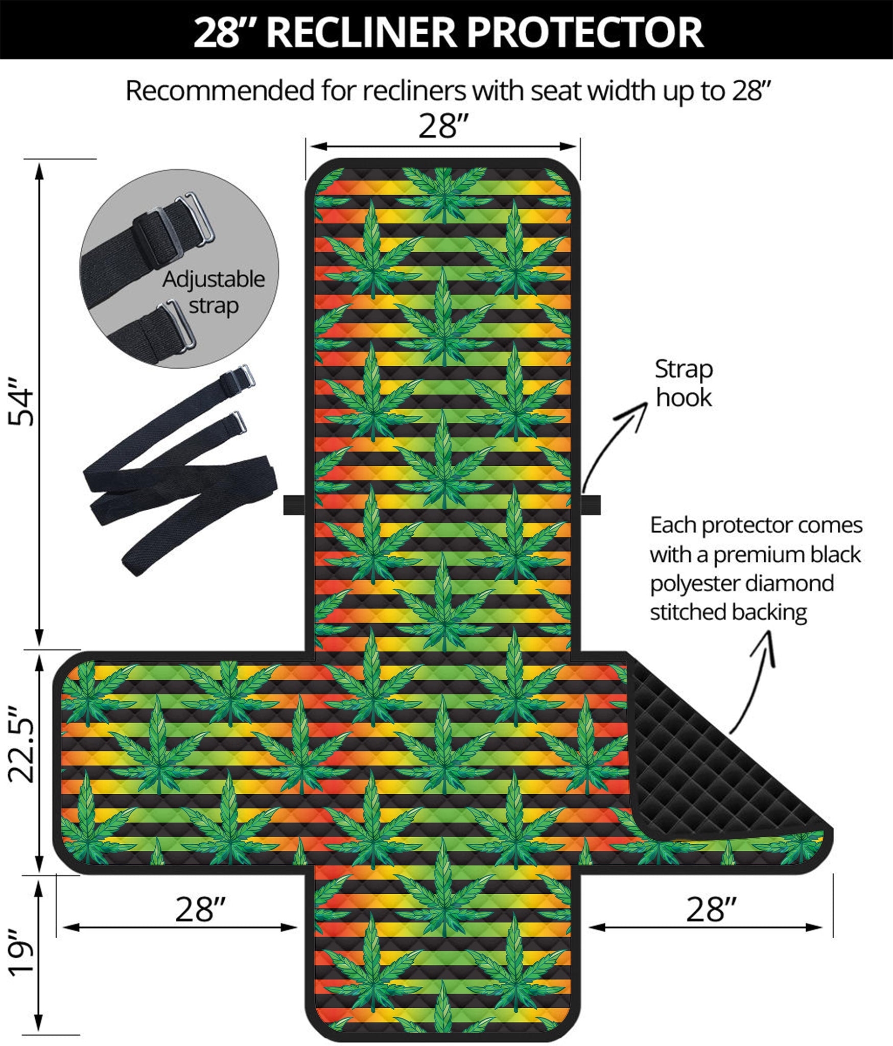 Rasta Striped Pattern Print Recliner Protector