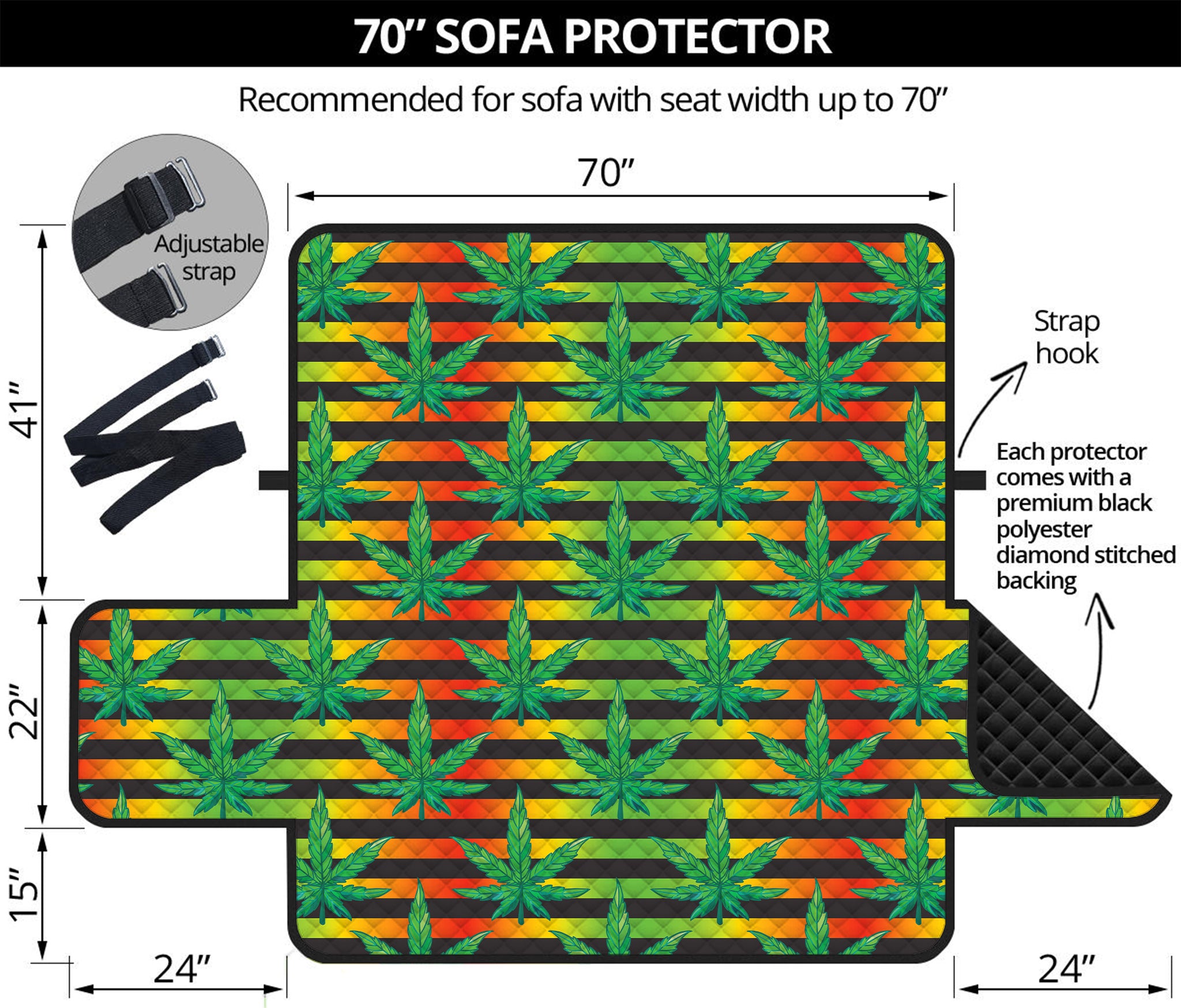 Rasta Striped Pattern Print Sofa Protector