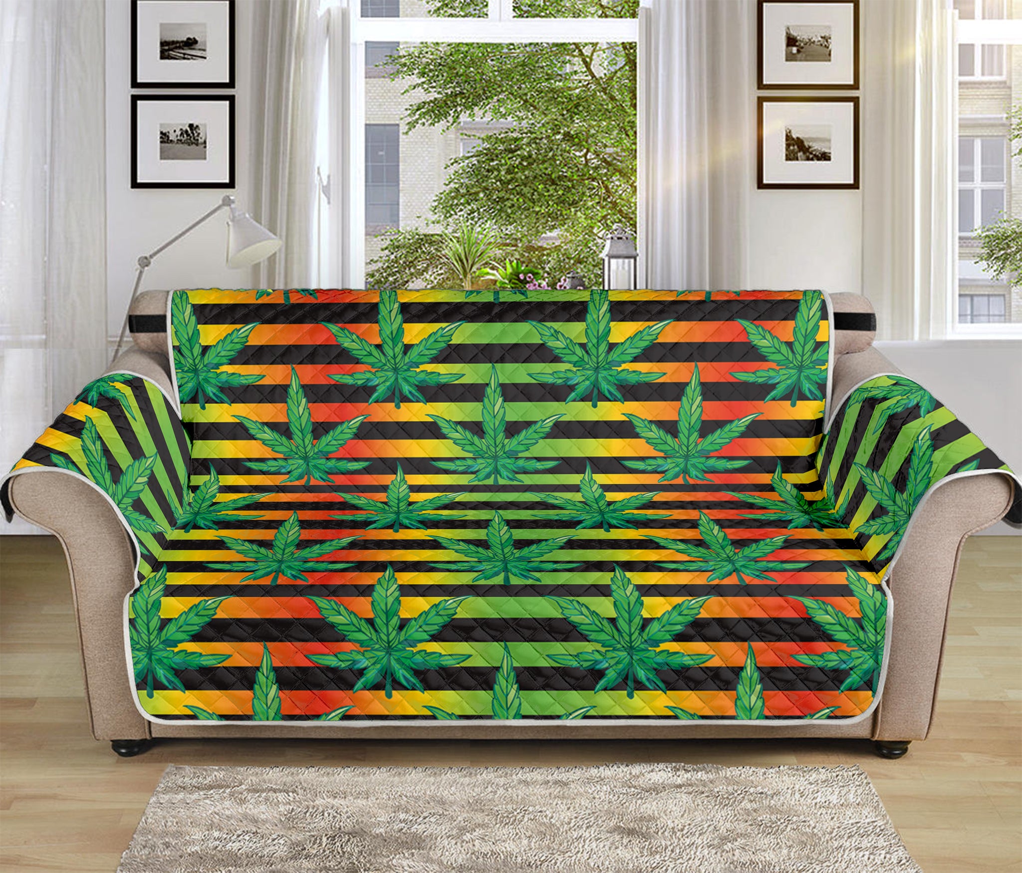 Rasta Striped Pattern Print Sofa Protector